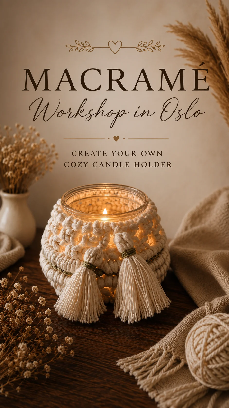 Lys holder macrame-kurs