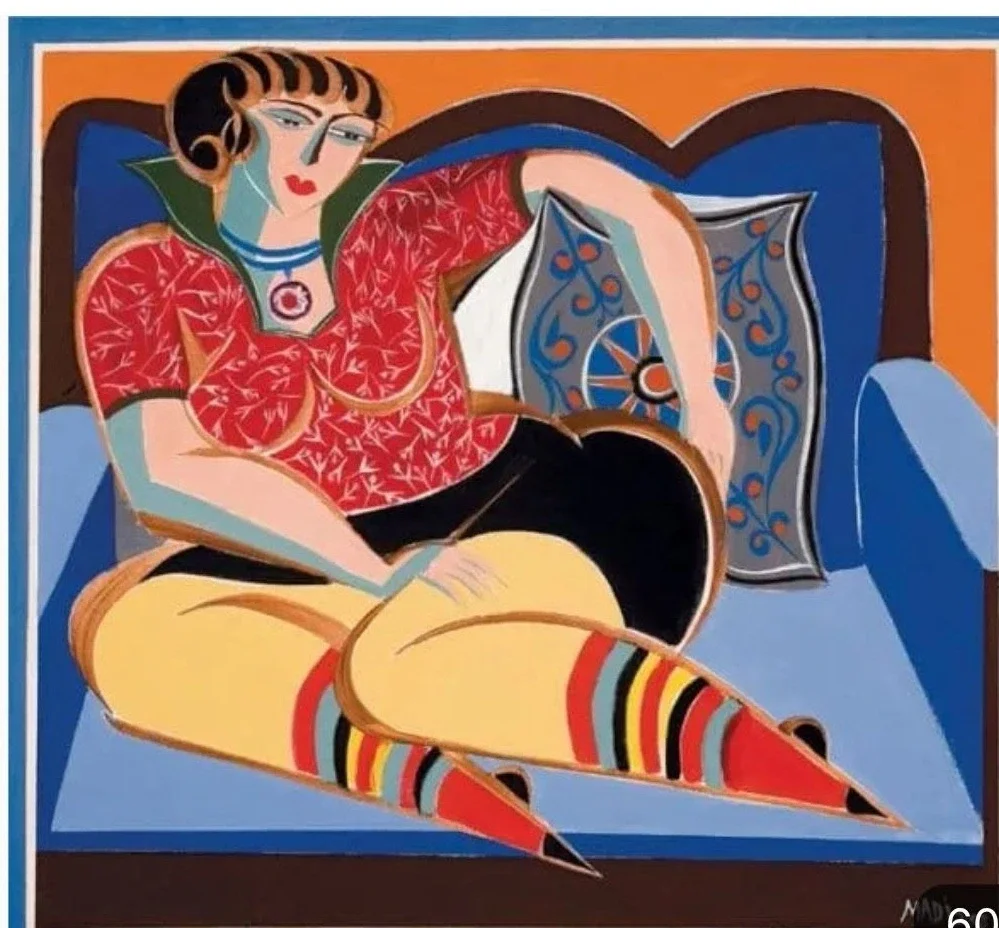 Paint N Sip for adults Lady with Socks by H Madi