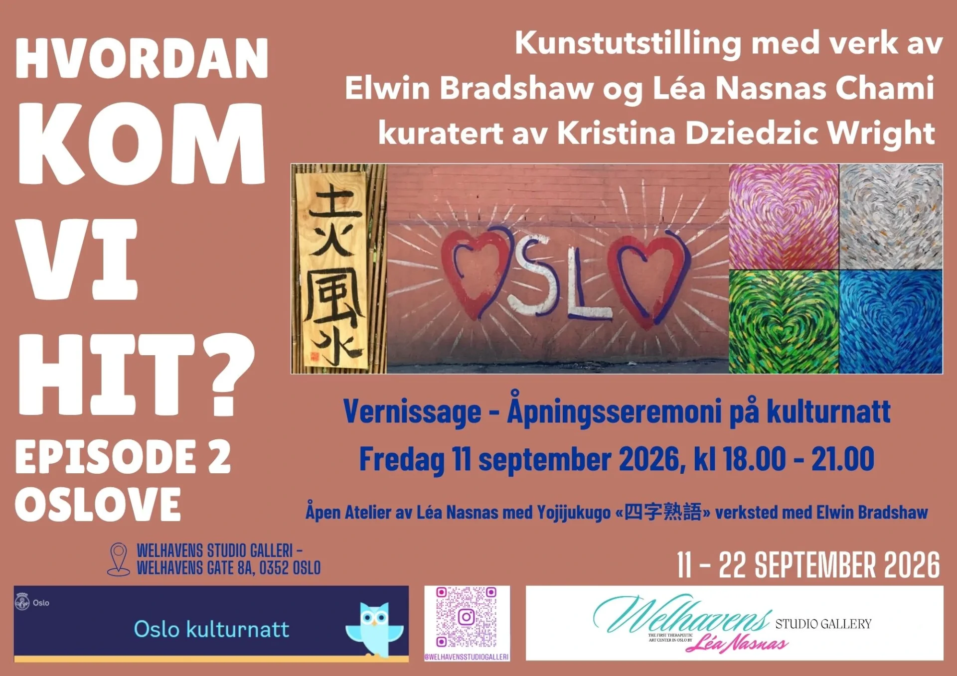 Åpen Atelier av Léa Nasnas med Yojijukugo verksted med Elwin Bradshaw